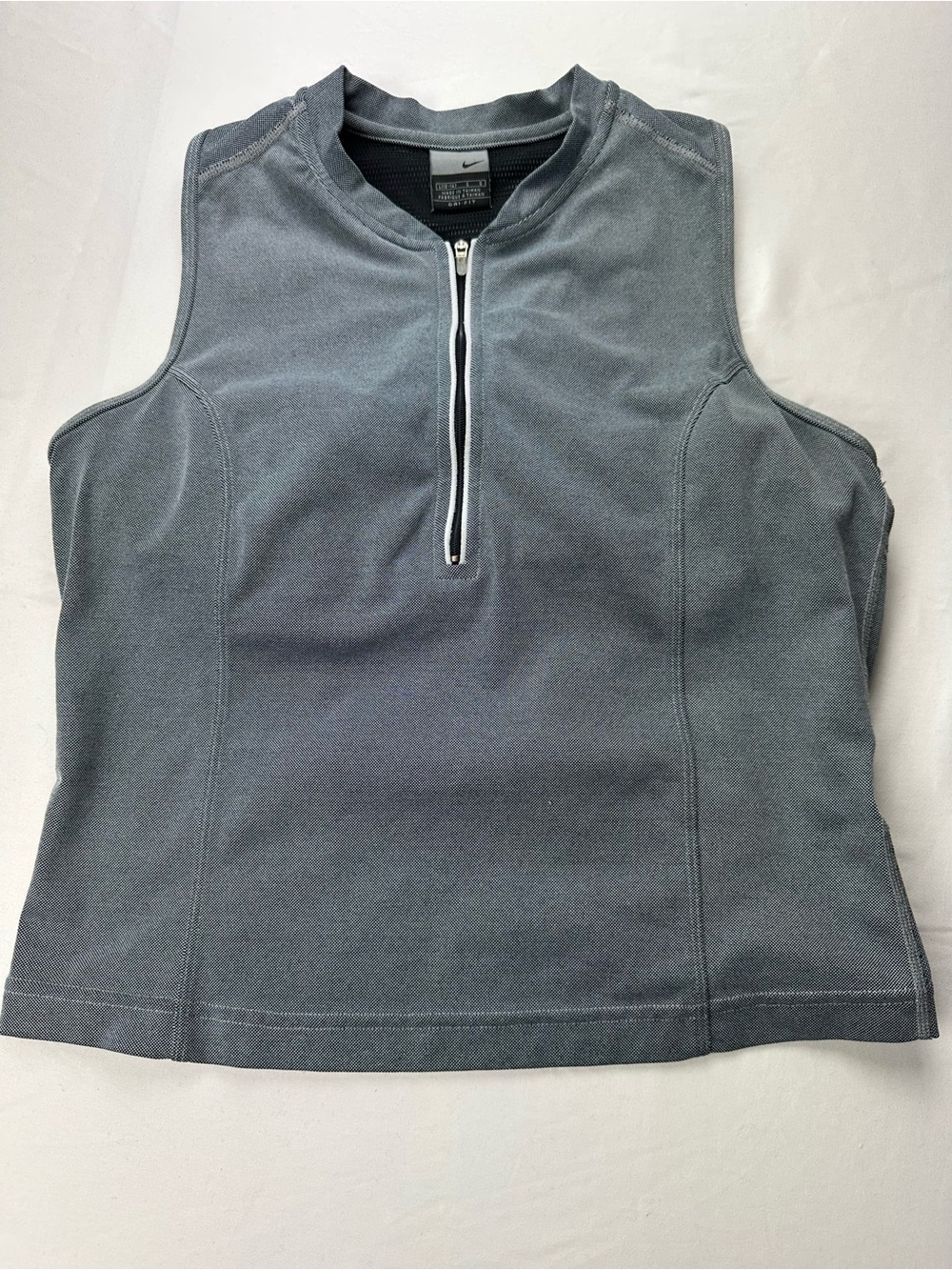 Nike Dri-FIT Tank 1/4 Zip Golf Top Built-in Sports Bra Tennis Athletic Workout L